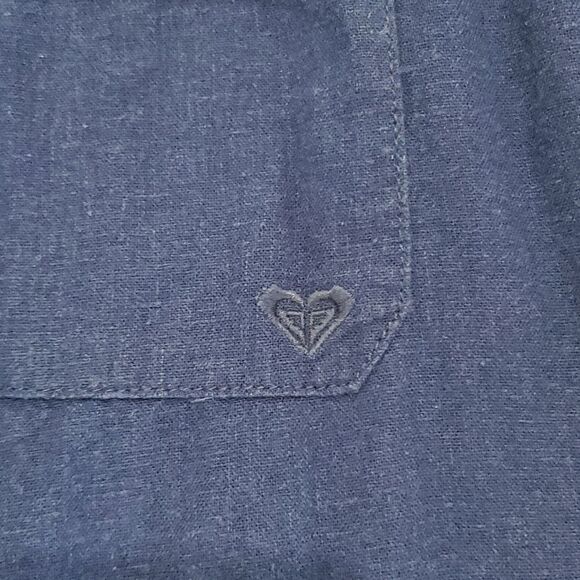 Roxy Women’s Linen Blend, Wide leg Navy Blue Pants, Size XL - Picture 5 of 8